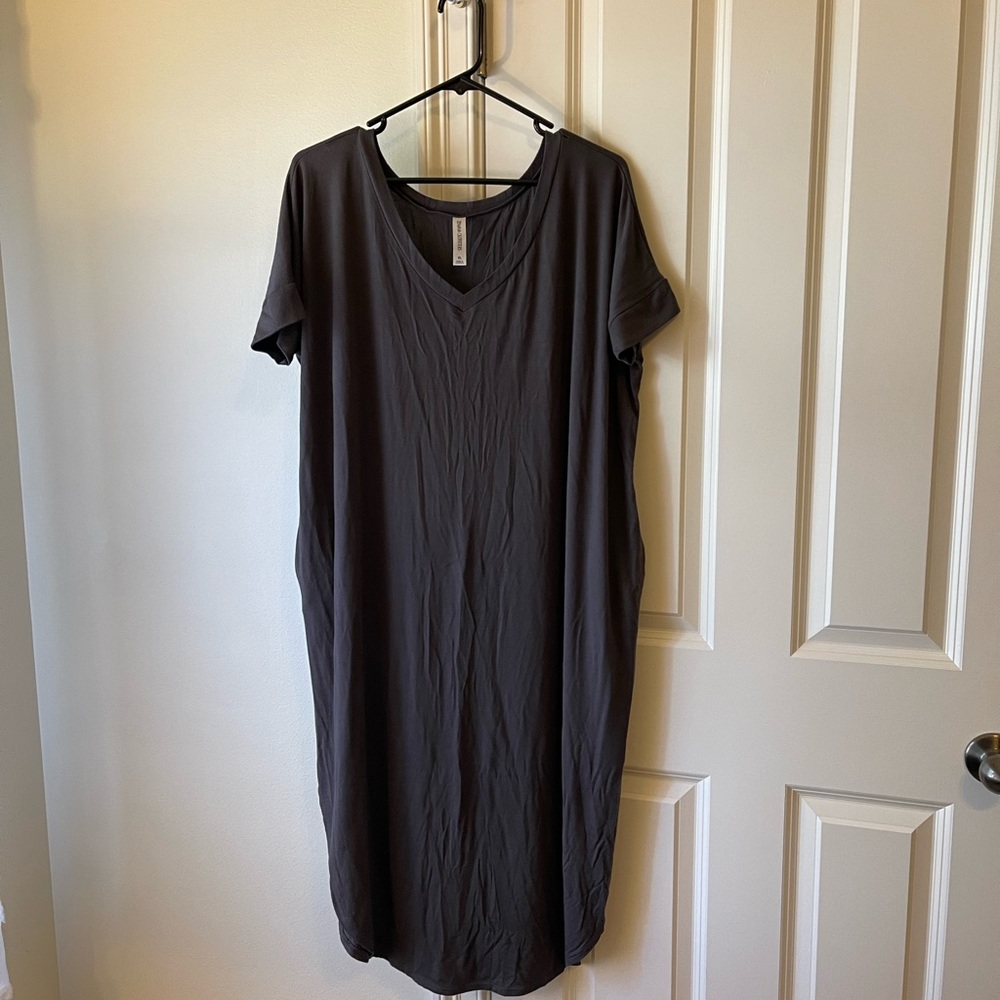 Casual Baggy Gray T-Shirt Dress XL (Fits like XXL)